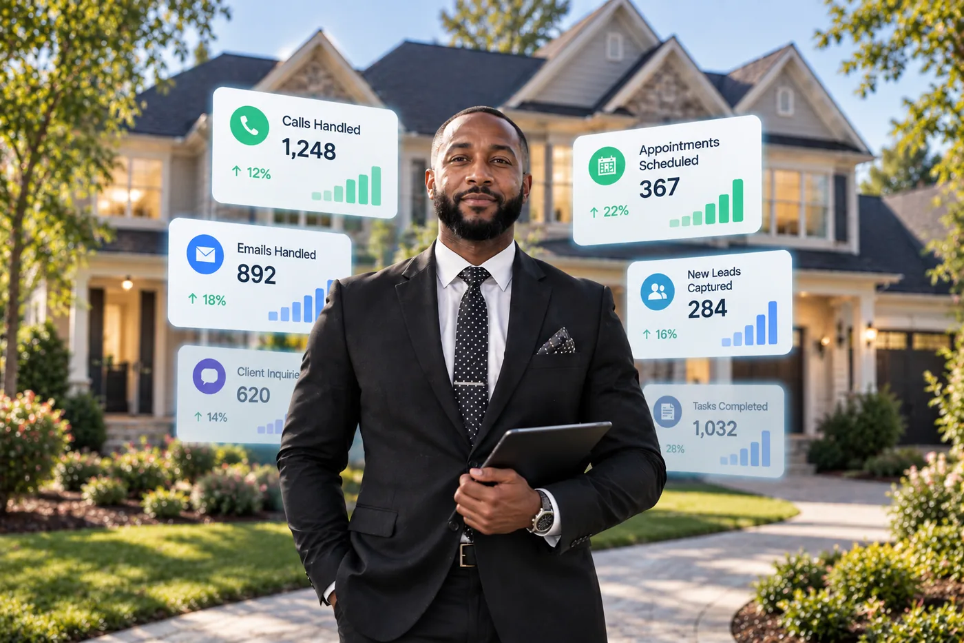A property manager outside a home he looks after
